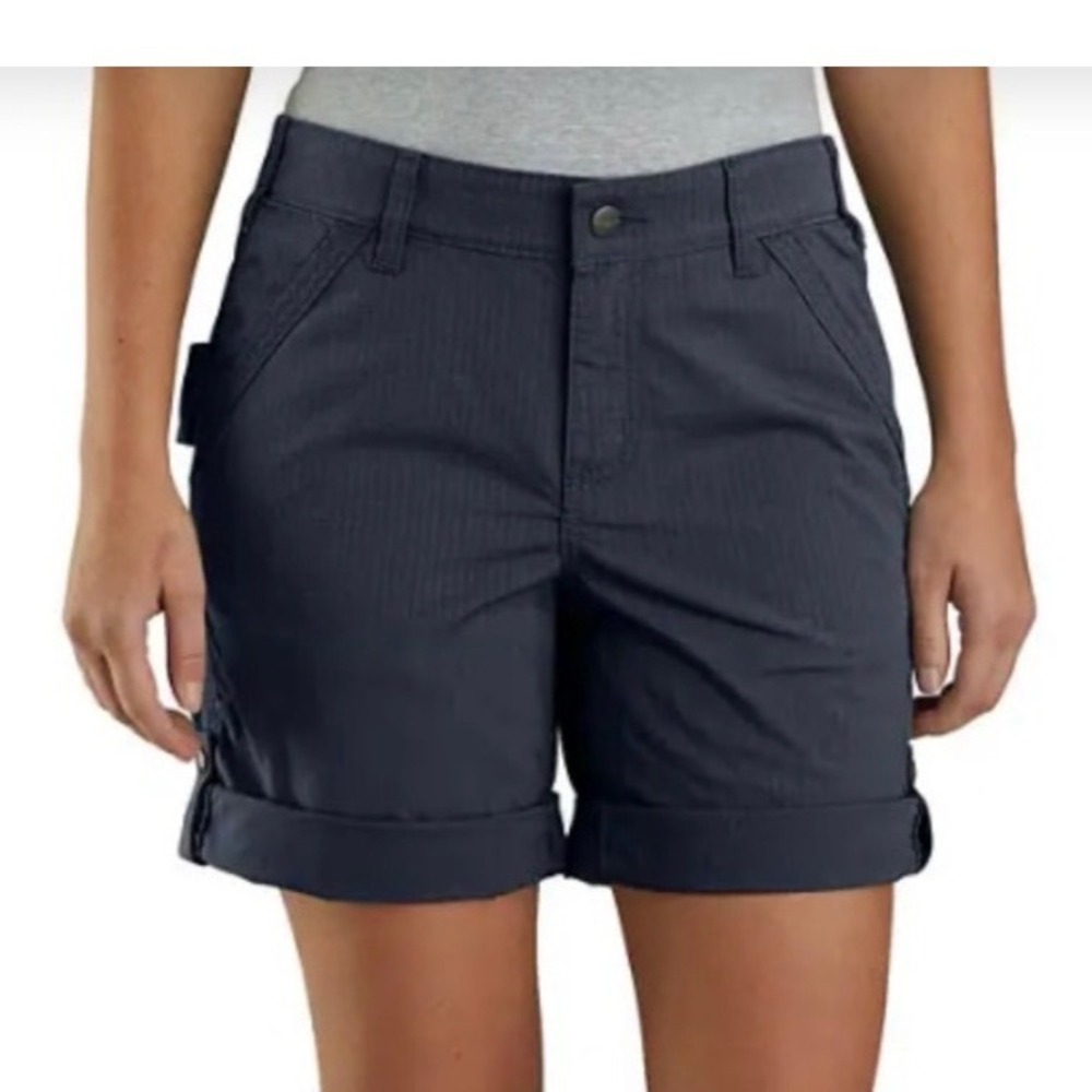 Carhartt women's original fit ripstop utility shorts Size 10 navy blue canas